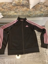 Women s Adidas Track Jacket Xsmall Black With Pink Stripe- New Without Tags.
