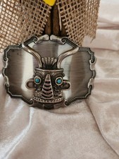 New Without Tags Mens Woman's Western Belt Buckle with Turquoise Eyes