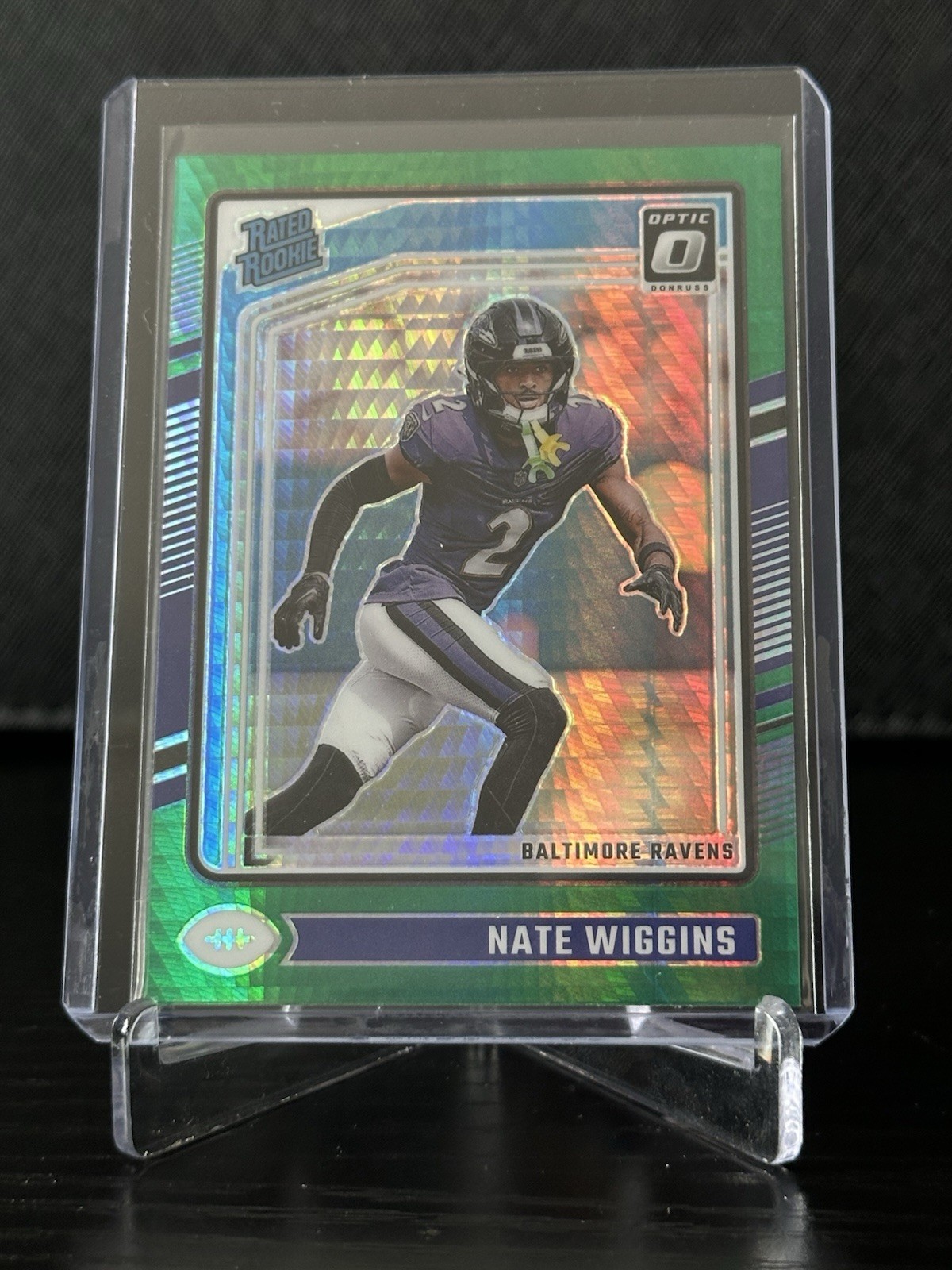Nate Wiggins 2024 Donruss Optic - Green Hyper Prizm Rated Rookie #281