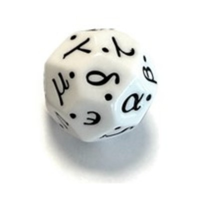 Dice Lab Dice d24 Greek Alphabet - White w/Black New