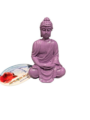 Penn-Plax Small Sitting Purple Buddha Aquarium Statue World 4 1/2 Inch Thai