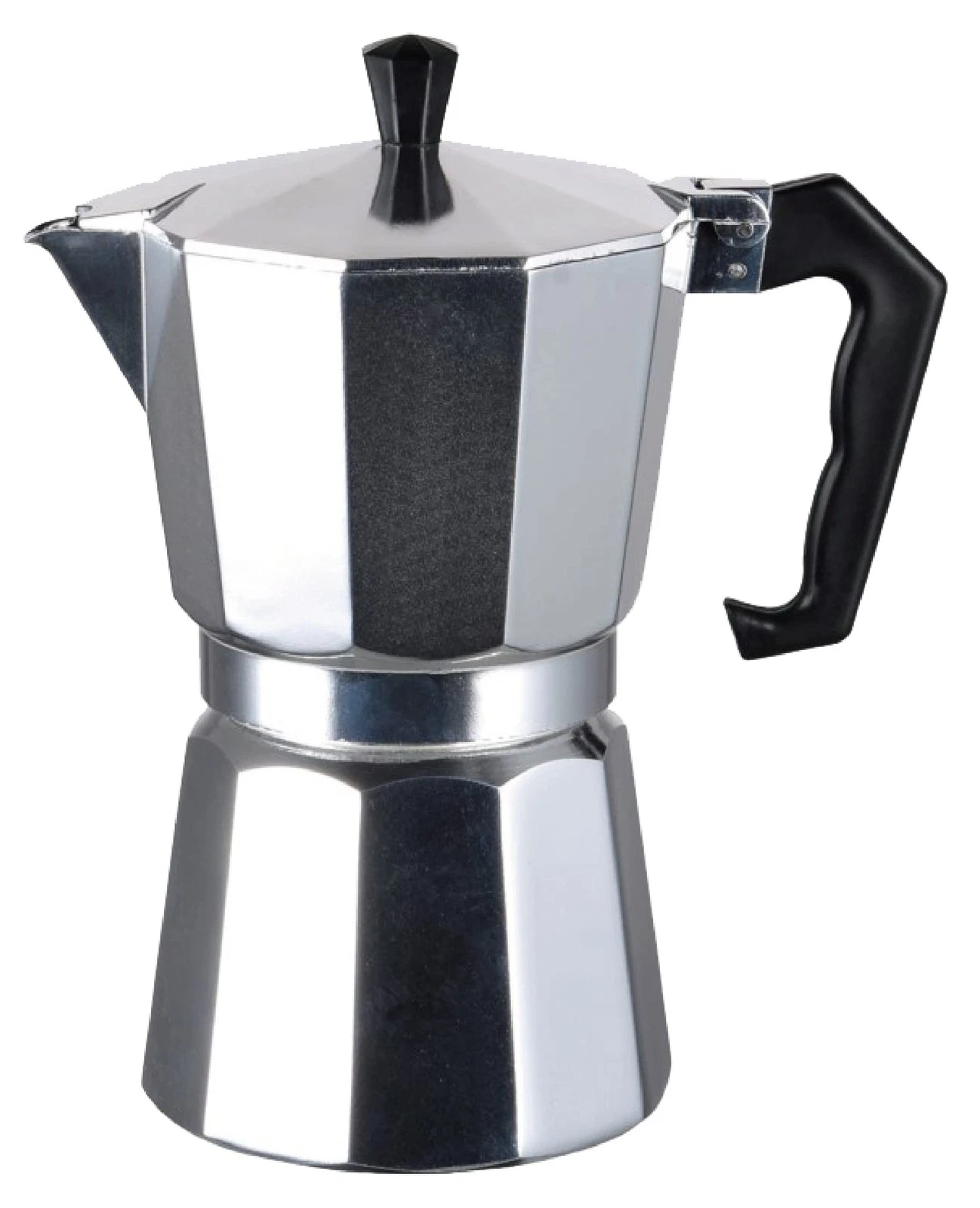 J&V TEXTILES Stovetop Espresso and Coffee Maker, Moka Pot for Classic Silver