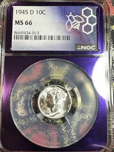 1945 D Mercury Dime NGC MS66 In A Beautiful Purple Core ! Wow !