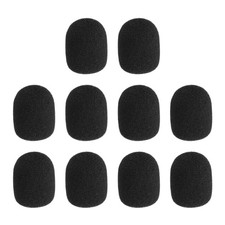 10 Pcs Mini Foam Microphone Windscreen High Density Mic Cover 24x30mm Black