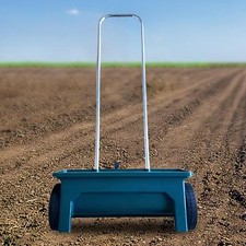 Hand Push  Spreader 12L Walk behind Drop Spreader for Garden Lawn Salt