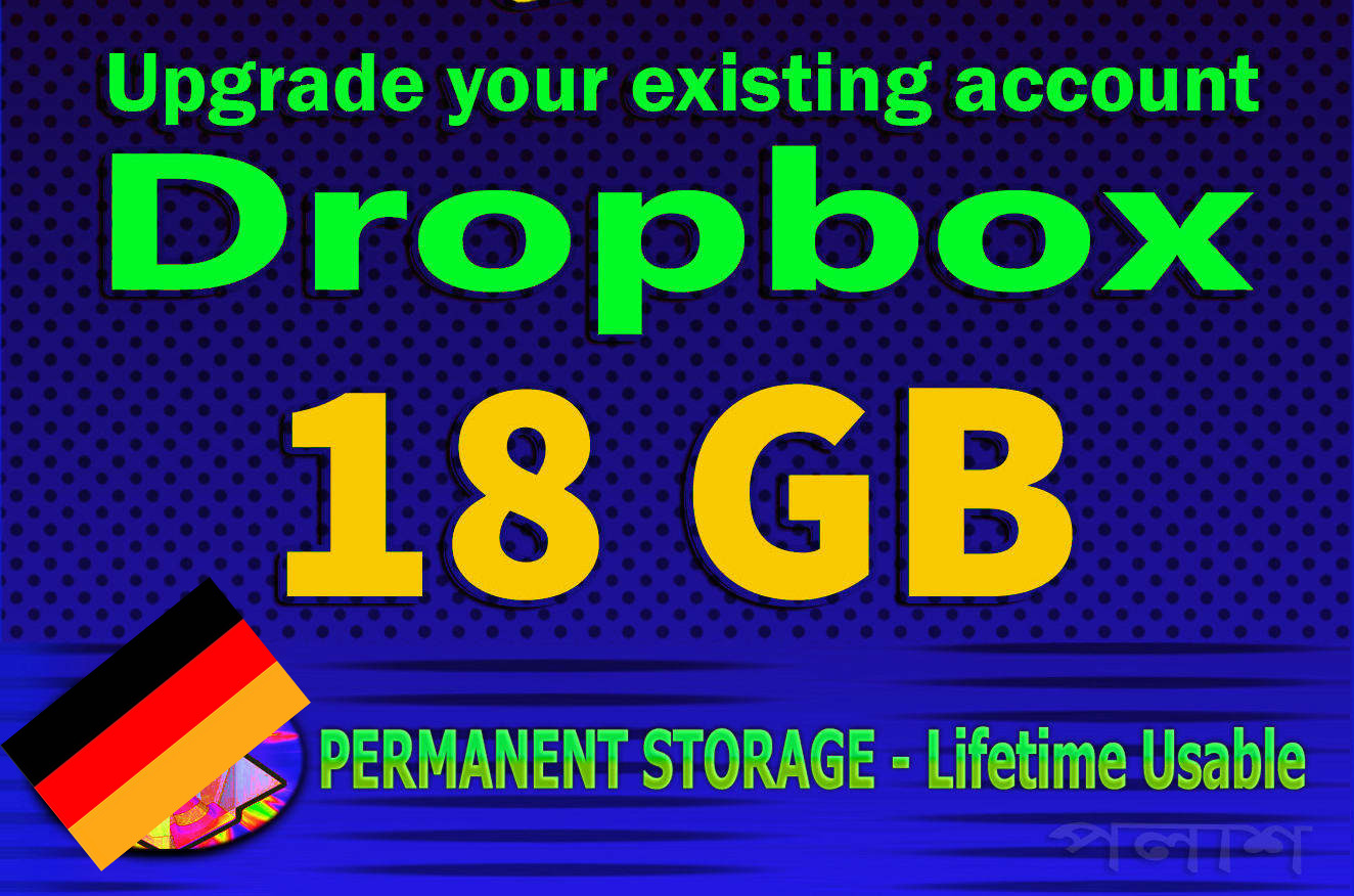 DROPBOX +18 GB UPGRADE-Service / Speicher Erweiterung - permanent/dauerhaft