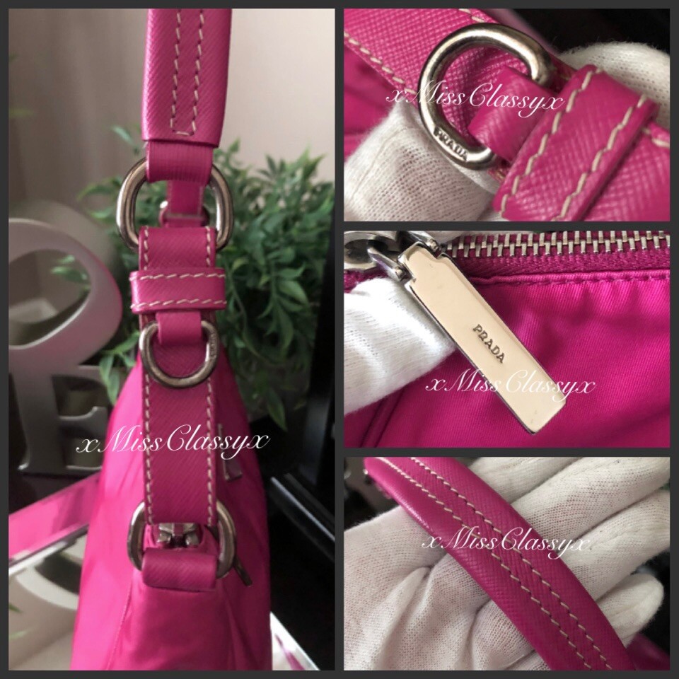 ✨Authentic PRADA 💕HOT PINK💕 Tessuto Saffiano Shoulder Bag Purse