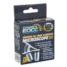 Growers Edge Universal Cell Phone Illuminated Microscope 60X, with clip to phone