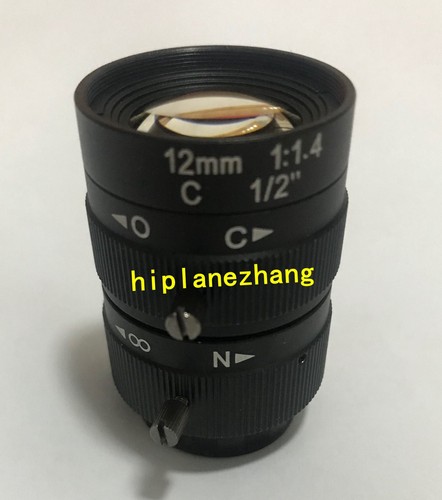 Camera Lens 3Mega Pixels FL 12MM F1.4 FOV 32.5° Manual Iris C Mount 1/2'' Format - Picture 2 of 5