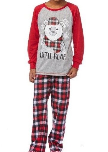 baby bear plaid pajamas