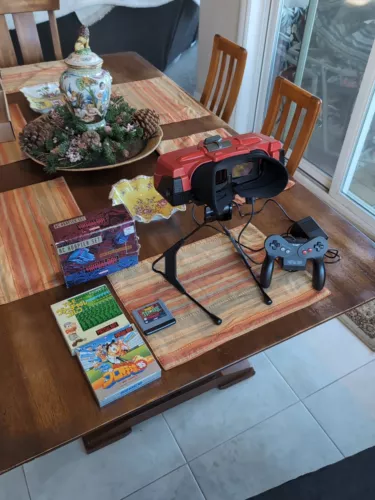Nintendo Virtual Boy With Three Games And AC Adapter And AC Adapter Box READ!