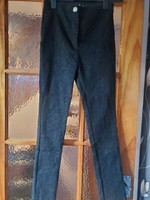 Black Legging Style Trousers With Zip Black Glistening Ideal For Xmas Size 10...
