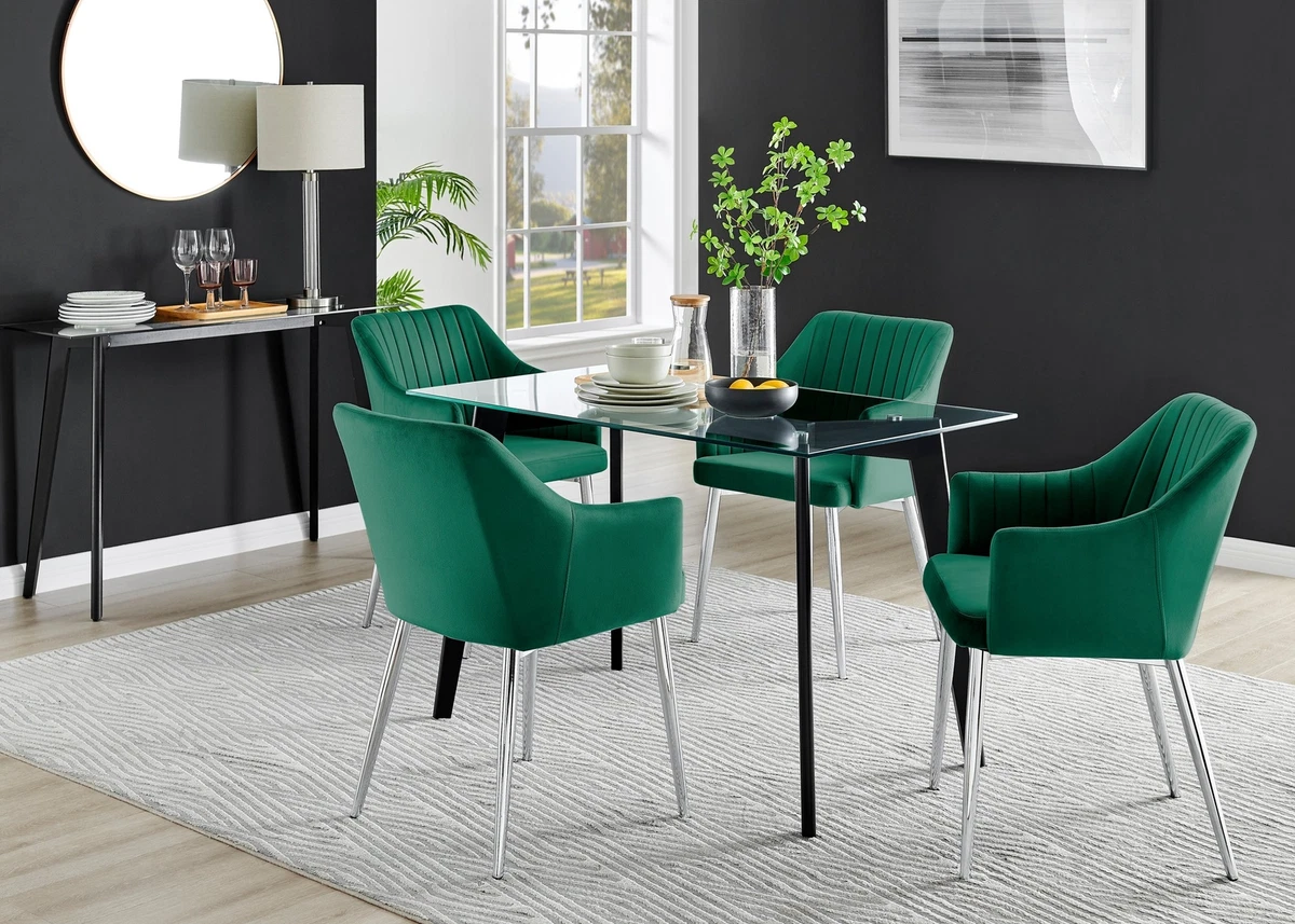 Dining room chairs cheap with silver legs