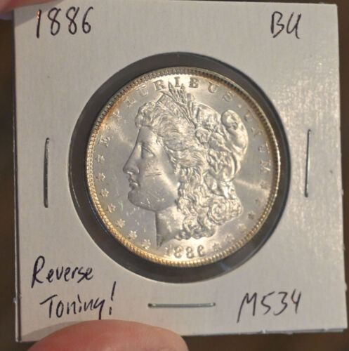 1886 Morgan Silver Dollar - GREAT TONING reverse- free shipping - Picture 5 of 6
