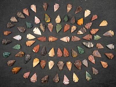 (75) **1''-1.5'' Flint ARROWHEAD Spear Point Great Quality Points Per Buy It Now**