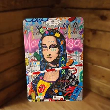 Punk Mona Lisa Pop Art 12"x8"  Metal Poster Sign Art