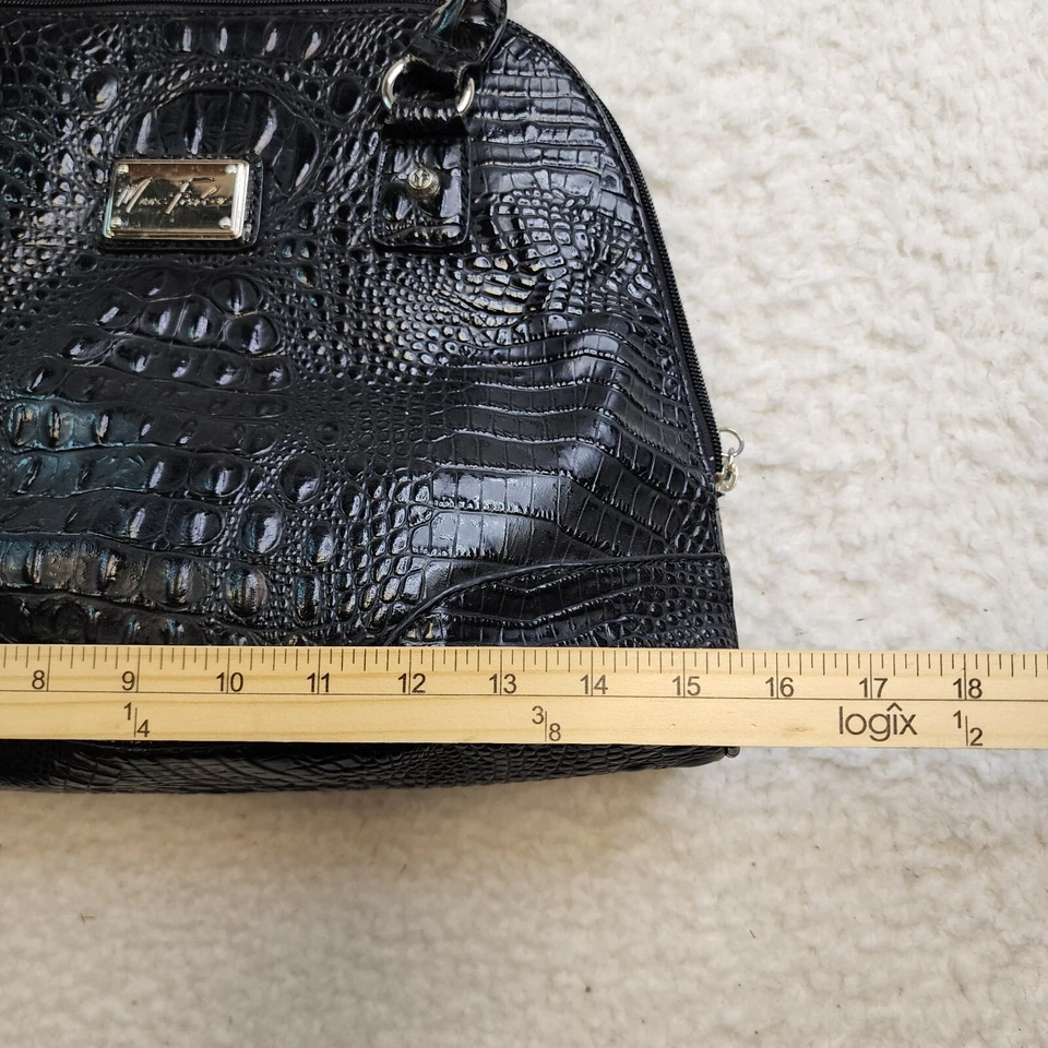 Mark Fisher 鳄鱼纹浮雕黑色素食挎包大号肩上衣随身携带 — 第 4/4 张图片