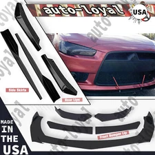 Glossy Black Front Bumper Lip Splitter Lower Spoiler Body Kit For Mitsubishi Lan