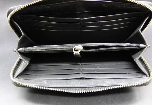 Coach Black Leather Wallet Purse Coin Pocket with 12 Card Holders Notes & Coins - Picture 2 of 7
