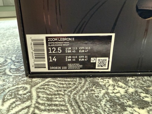 Nike Lebron 2 Midnight Navy White USA DR0826-100 Men's New Size 12.5 - Picture 5 of 15