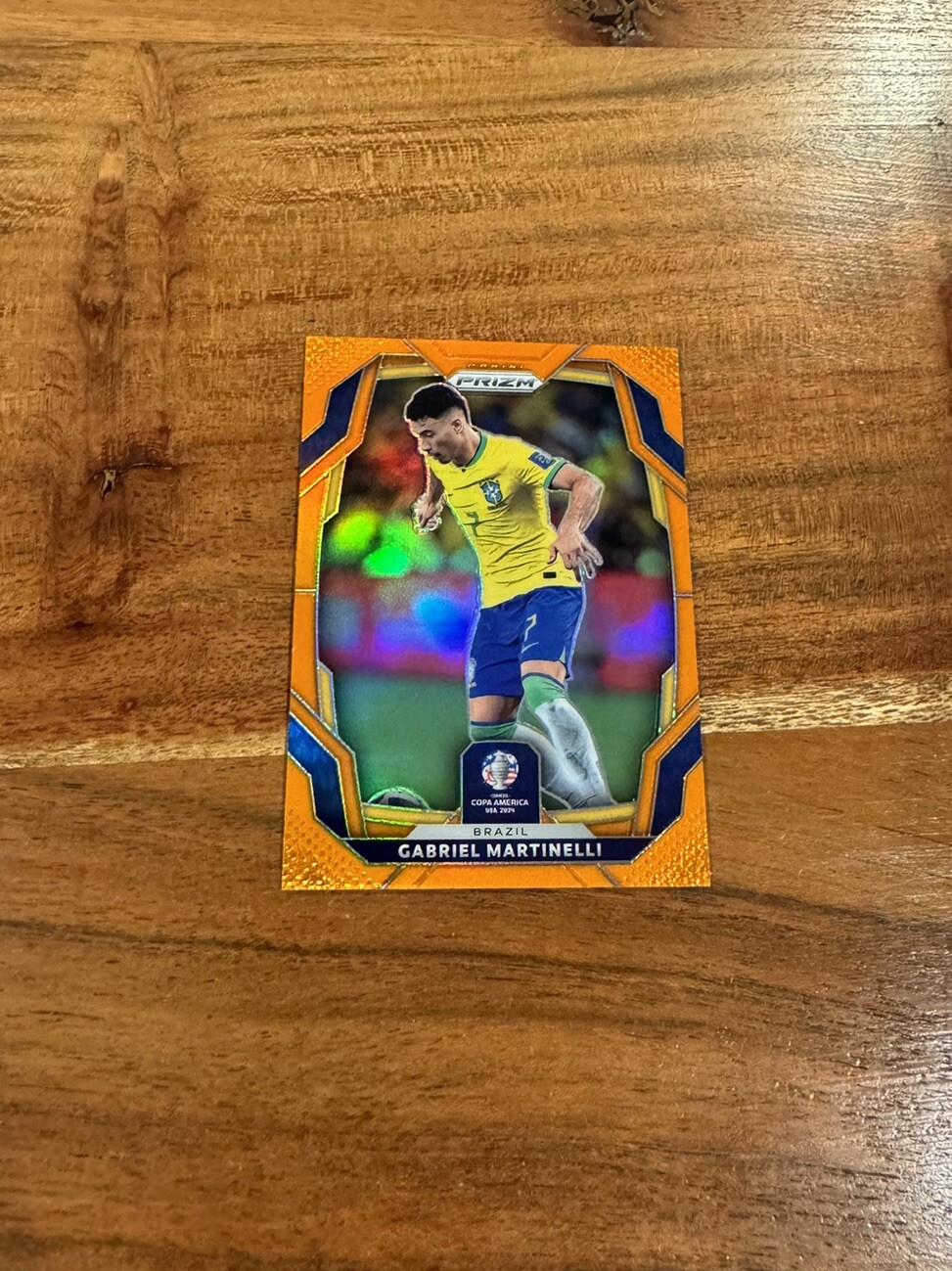 Gabriel Martinelli 2024 Panini Prizm Copa America Orange Prizm /25 NRMT+ Brazil