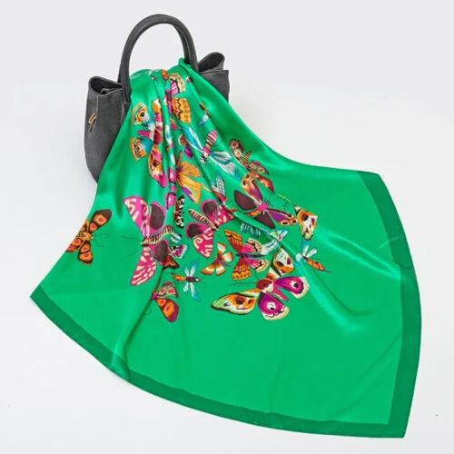 Sciarpa quadrata scialle seta per donna stampa foulard raso fasce capelli hijab donna - Foto 65 di 78