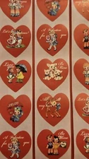 20 Cute Vintage Style Valentine Stickers/Retro Style Valentines Day Stickers