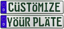 Custom European German License Plate - Customize Your Plate