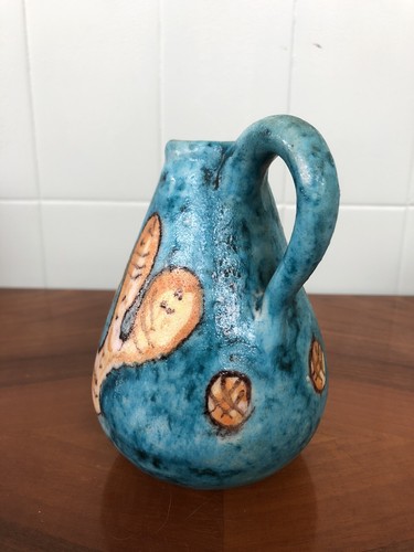Vase LA VIETRESE 40er Jahre aus polychromem emailliertem Terrakotta handdekoriert - Bild 2 von 10