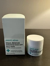 Peach Slices Snail Rescue Intensive Wash Off Mask 6 ml .2 oz Travel Size NIB