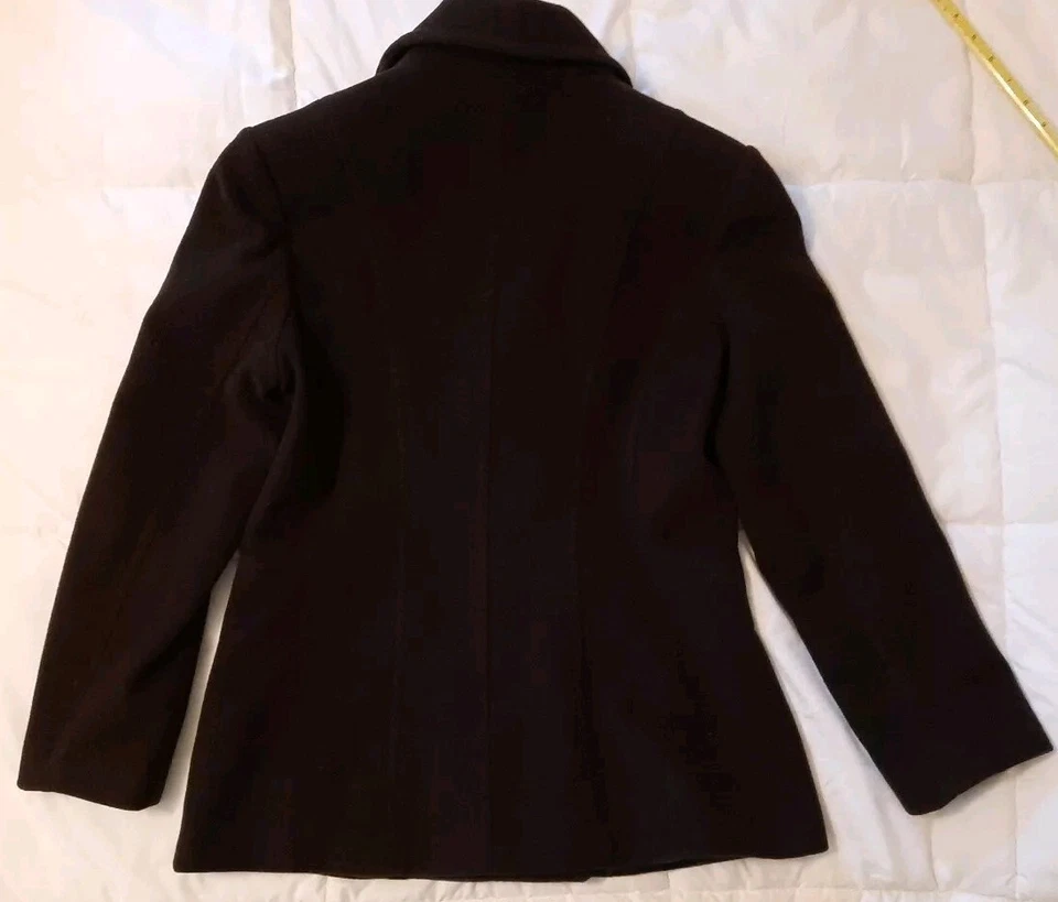 Abrigo Croft & Barrow Mujer Espresso Mezcla Lana Doble Pecho Forrado Chaquetón M Foto 2 de 4
