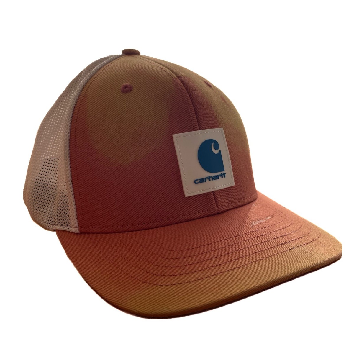 Distressed Carhartt Snapback Mesh Trucker Hat Faded Paint Flexfit