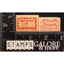 HERO ARTS RUBBER STAMPS SET 2 HAND STAMPED BY HEARTS  HAND STAMPED ORIGINAL 922