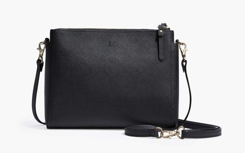 NEW Lo & Sons The Pearl Saffiano Leather Black Crossbody Purse Handbag MSRP $298