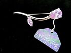 Suzuki Jewelry Co. Lavender Cubic Zirconia Flower Brooch Pin Silver Tone Metal