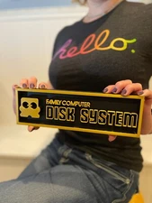 Family Computer Disk System 3D printed game console placard sign, multi-color