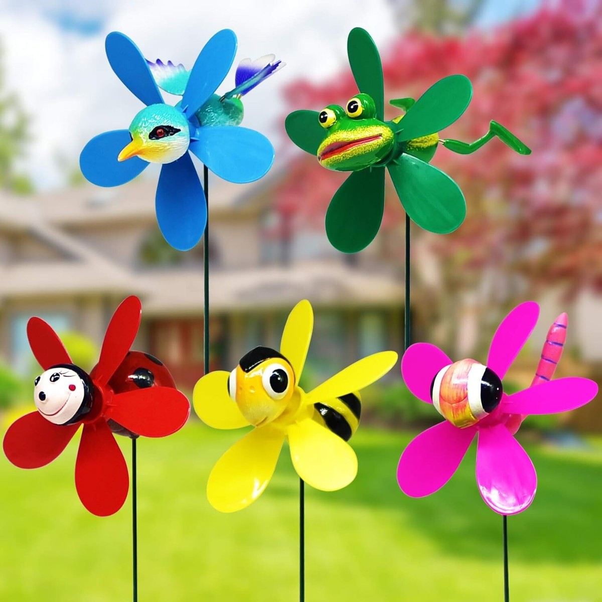 Garden Pinwheels Whirligigs Wind Spinner Windmill Toys for Kids