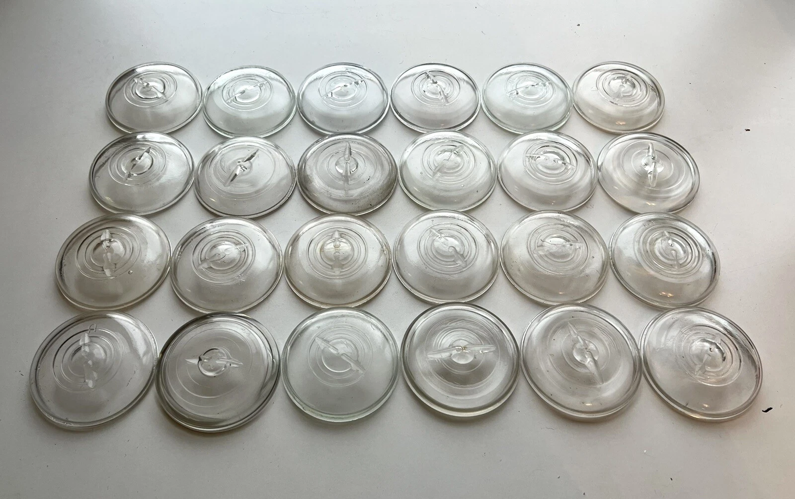 Lot of 24 CLEAR GLASS Lid Wire Bale REGULAR MOUTH Mason Ball Atlas Jar Ideal