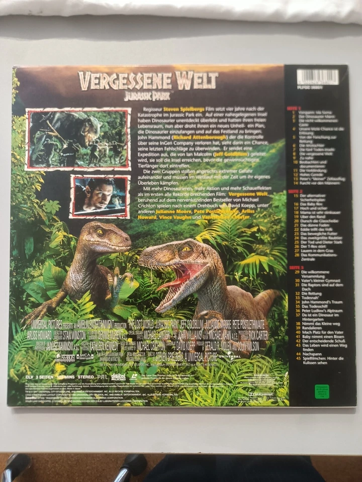 Vergessene Welt Jurassic Park Abenteuer Laserdisc Spielfilm Steven Spielberg - Bild 2 von 3