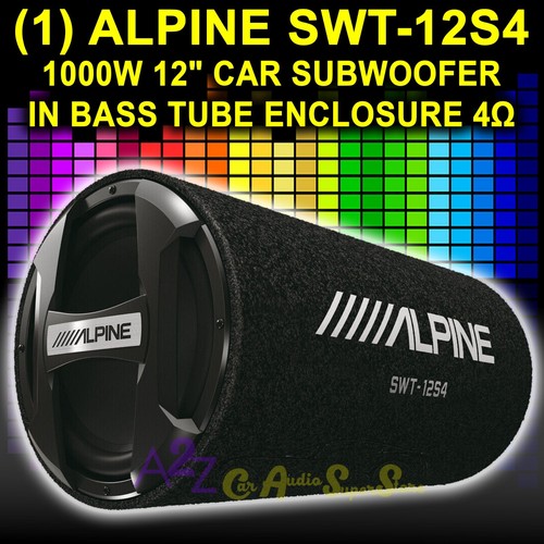 ALPINE SWT12S4 1000W 12" CAR AUDIO SUBWOOFER IN BASS TUBE ENCLOSURE 4