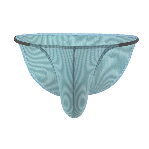 Men's Briefs Striped Breathable Underpants Bulge Pouch Underwear Panties - Picture 8 of 15