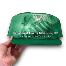 Vintage Trucker Hat Tractor Pull Championship 1982 Farm Show USA Made Snapback