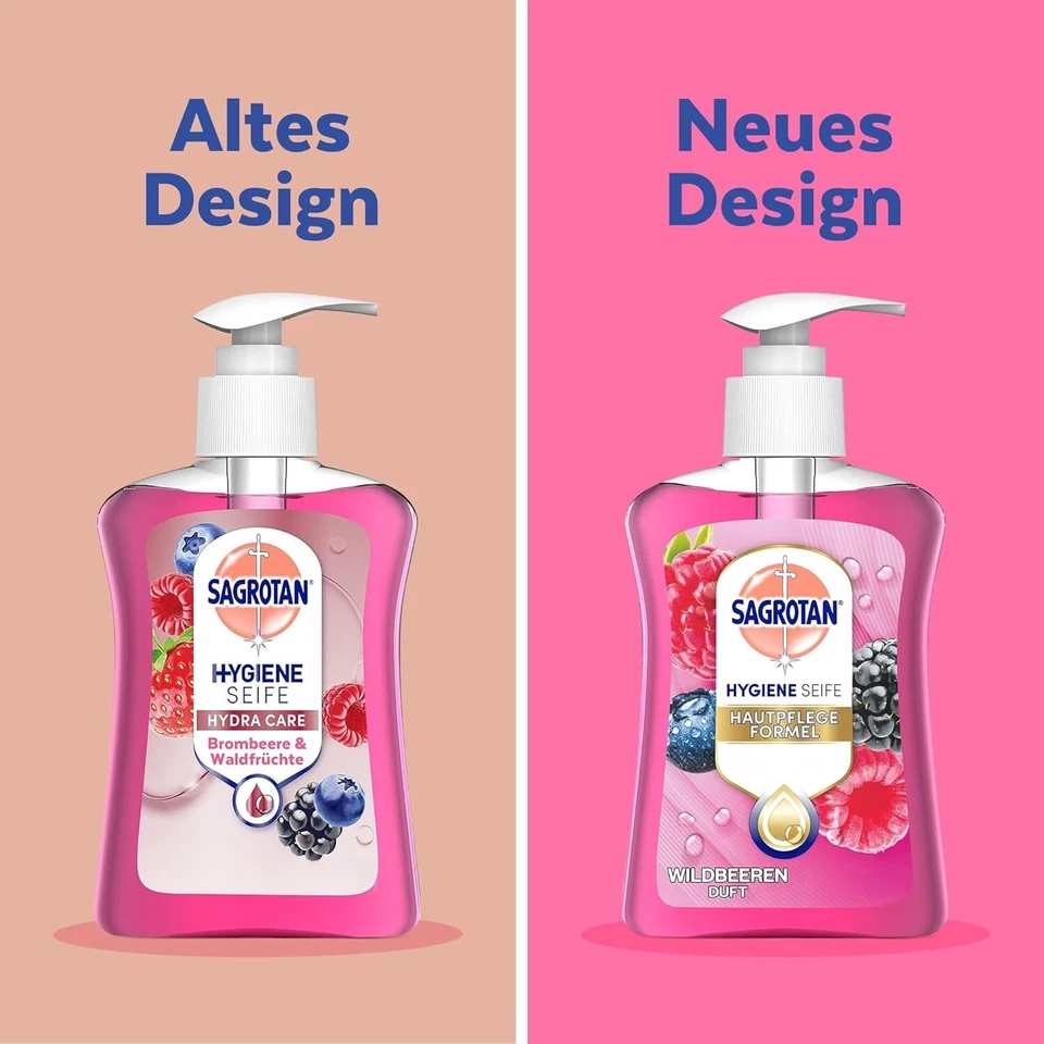 Sagrotan Handseife Brombeere und Waldfrüchte Pflege Duft Flüssigseife 3x250 ml - Bild 4 von 4
