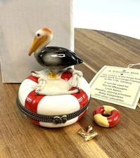 Porcelain Hinged Trinket Box Pelican