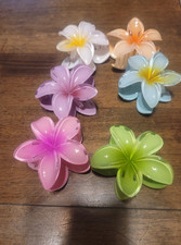 Set of 6 Flower Hair Claw Clips Assorted Colors