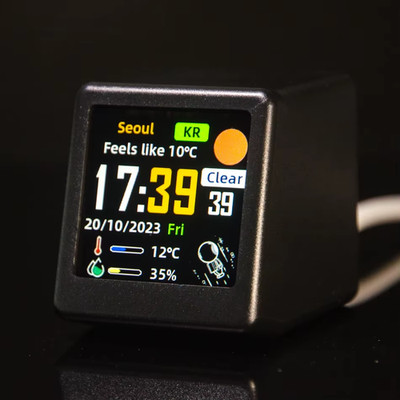 Geekmagic Mini WLAN Desktop Wetter-Digitaluhr: IPS LCD-Bildschirm Deko Gadget