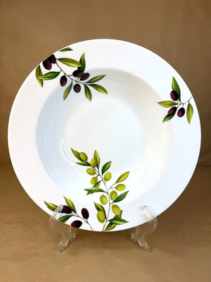 The Cellar ''Olive Accents'' 13'' Porcelain Pasta Serving Bowl Retired