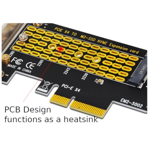 1 x EM2-5002 Adapter Card Compatible PCIe Slot Types: PCIe 4X, 8X, 16X - Photo 8/11