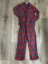 Wondershop Christmas Pajamas Size XL Youth Red And Blue Plaid 2 Piece Set