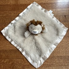 Cloud Island Lion Baby Security Blanket Lovey Plush Soft Satin Backed Beige Tan
